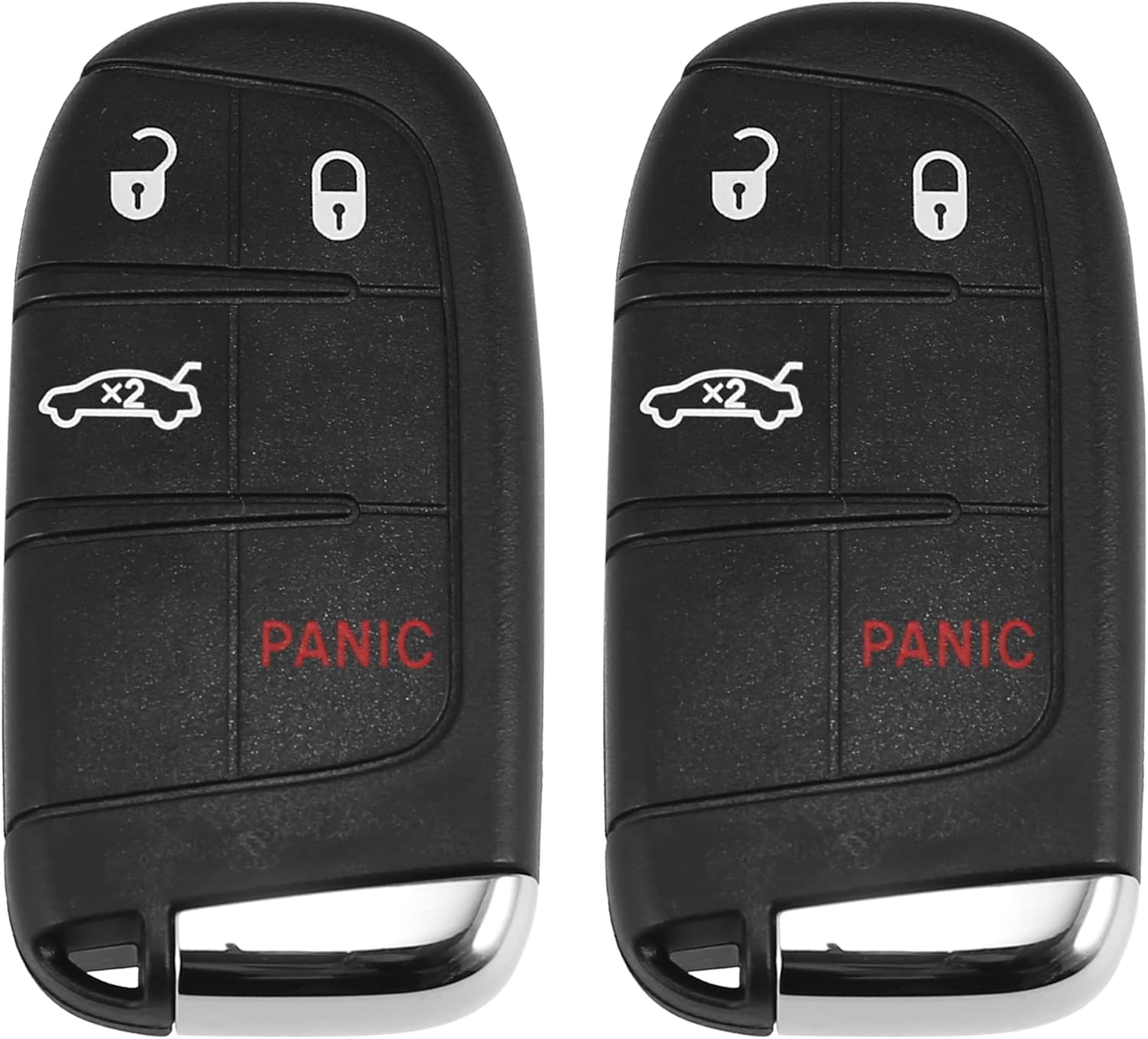 X AUTOHAUX 2pcs 433MHz 4A Chip M3M-40821302 Replacement Keyless Entry Remote Car Key Fob for Dodge Charger Challenger 2019-2022 for Chrysler 200 300 4 Buttons with Door Key