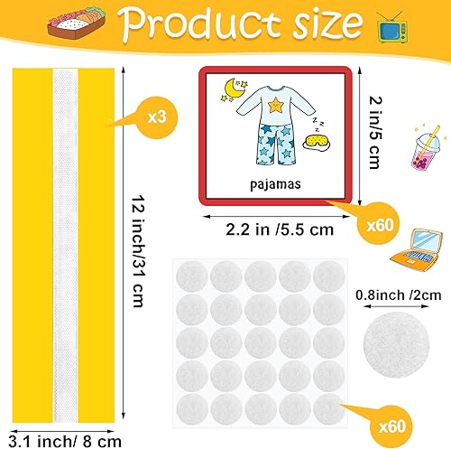 Miniatura 2 de Geyee 60 tarjetas de horario visual, gráfico de rutina diaria, planificador, tarjetas a granel para autismo, materiales de aprendizaje, Asperger,