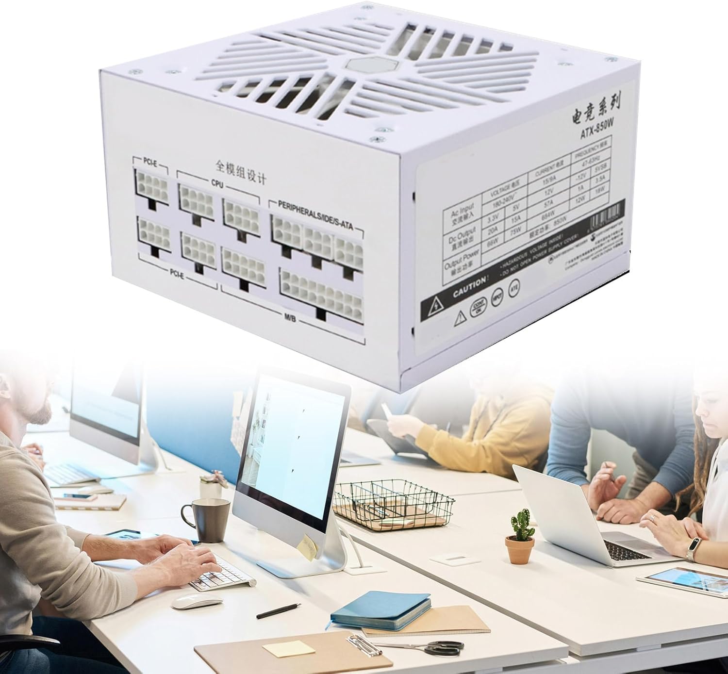 110-240V High Performances 850W PSUs Computer Power Supply for PC Fully Modulars with Quiet 120mm Cooling Fan