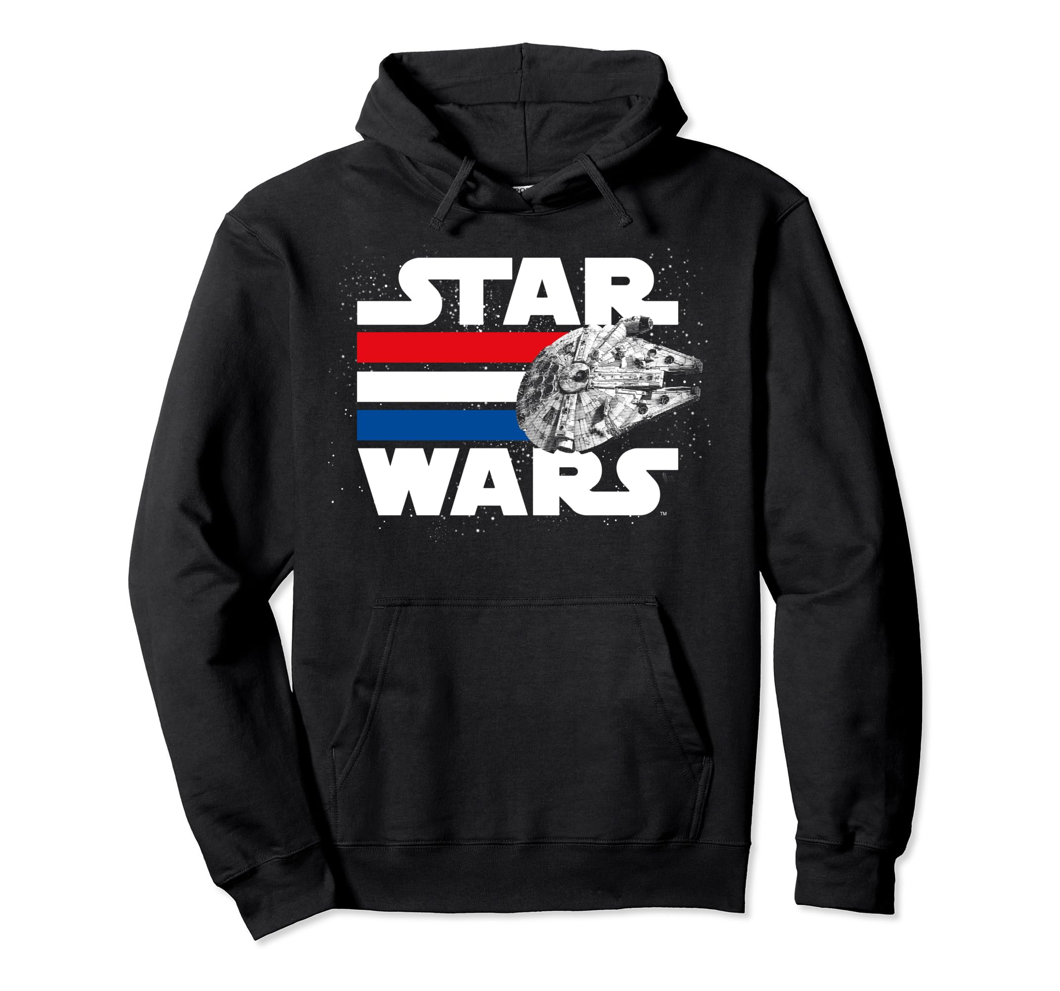 Star Wars Falcon Stripes Red White & Blue Graphic Hoodie Pullover Hoodie
