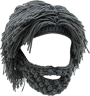 Beard Hats Beanie Hat Wig Winter Warm Funny Knit Hat Beard Facemask