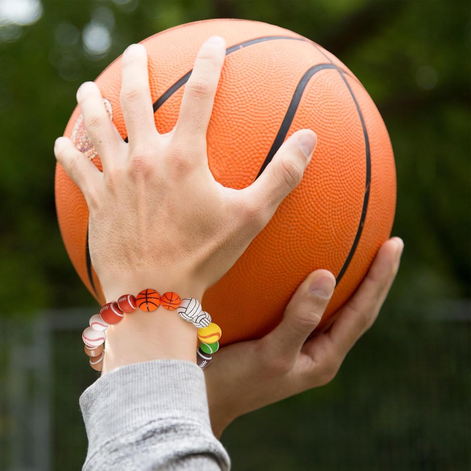35-Pack Sports Ball Beads 15mm White Round Loose Rubber Volleyball Beads Silicone Craft Smooth Sports Ball Small Hole with 2mm for DIY Crafts/Bracelet/Necklace - Image 6