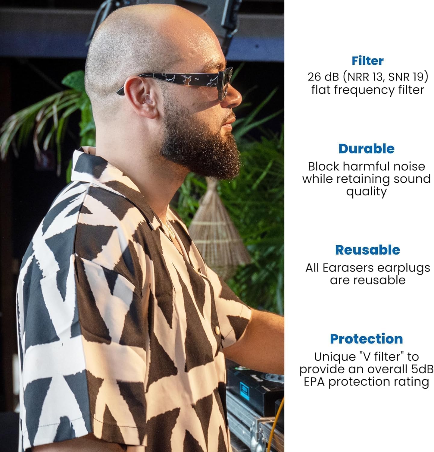 Earasers 26dB Noise Reducing Earplugs