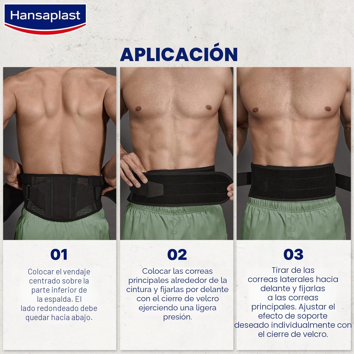 Hansaplast Protective - Vendaje de apoyo para espalda con nivel de compresión individual, para reducir el dolor, talla única, ajustable