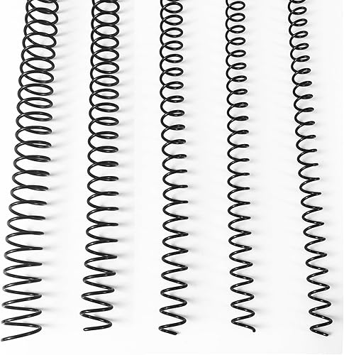 Vista 34 de Binditek Paquete de 30 bobinas de encuadernación en espiral metálicas, 12 mm (1/2"), capacidad para 75 hojas, paso 4:1, negras, 48 bucles