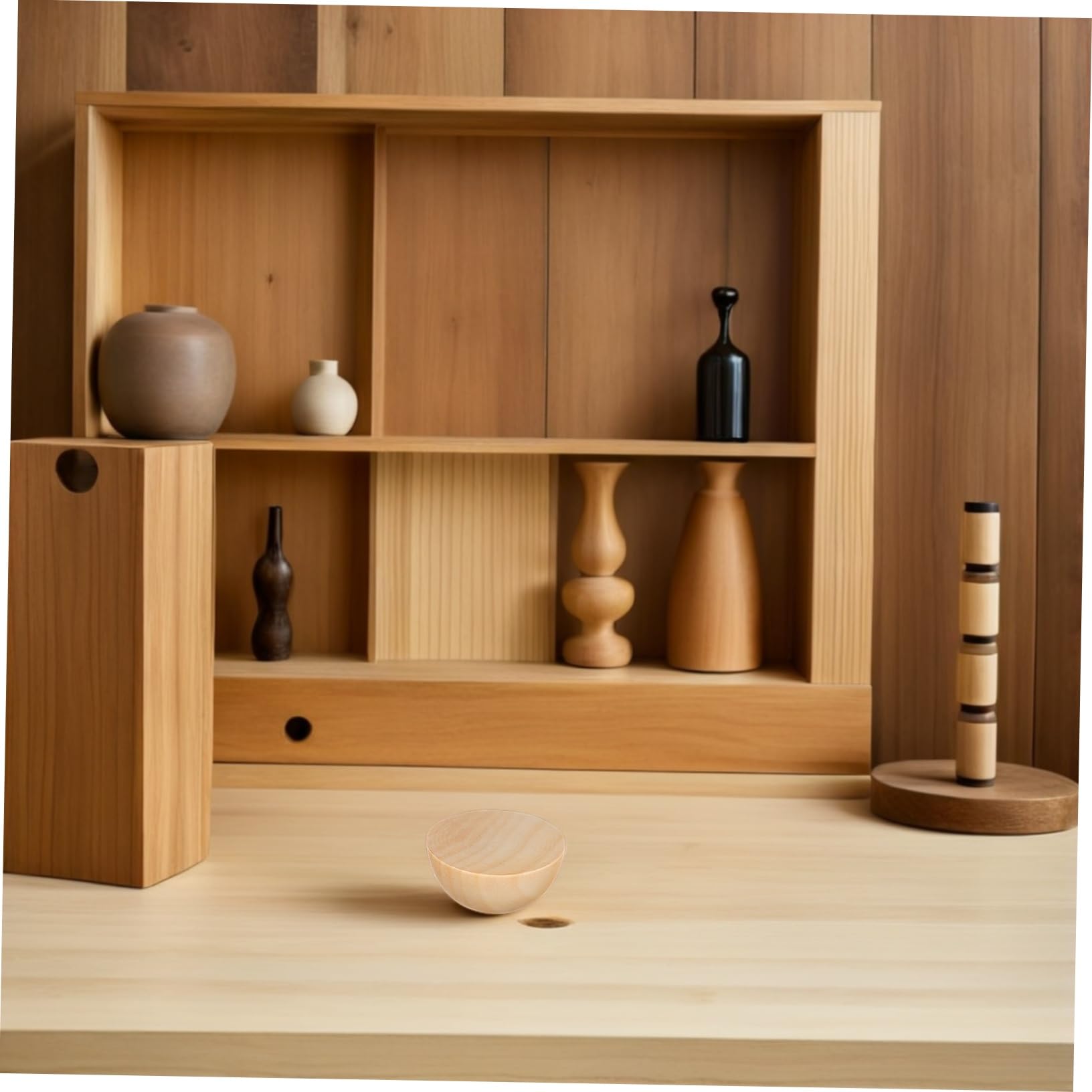 jojofuny 300piezas Media Bola De Madera Sin Terminar Pequeñas Bolas De Madera Semicirculares Para Manualidades Decoración De Granja y Proyectos De Bricolaje Para Adultos Hogar y Escuela