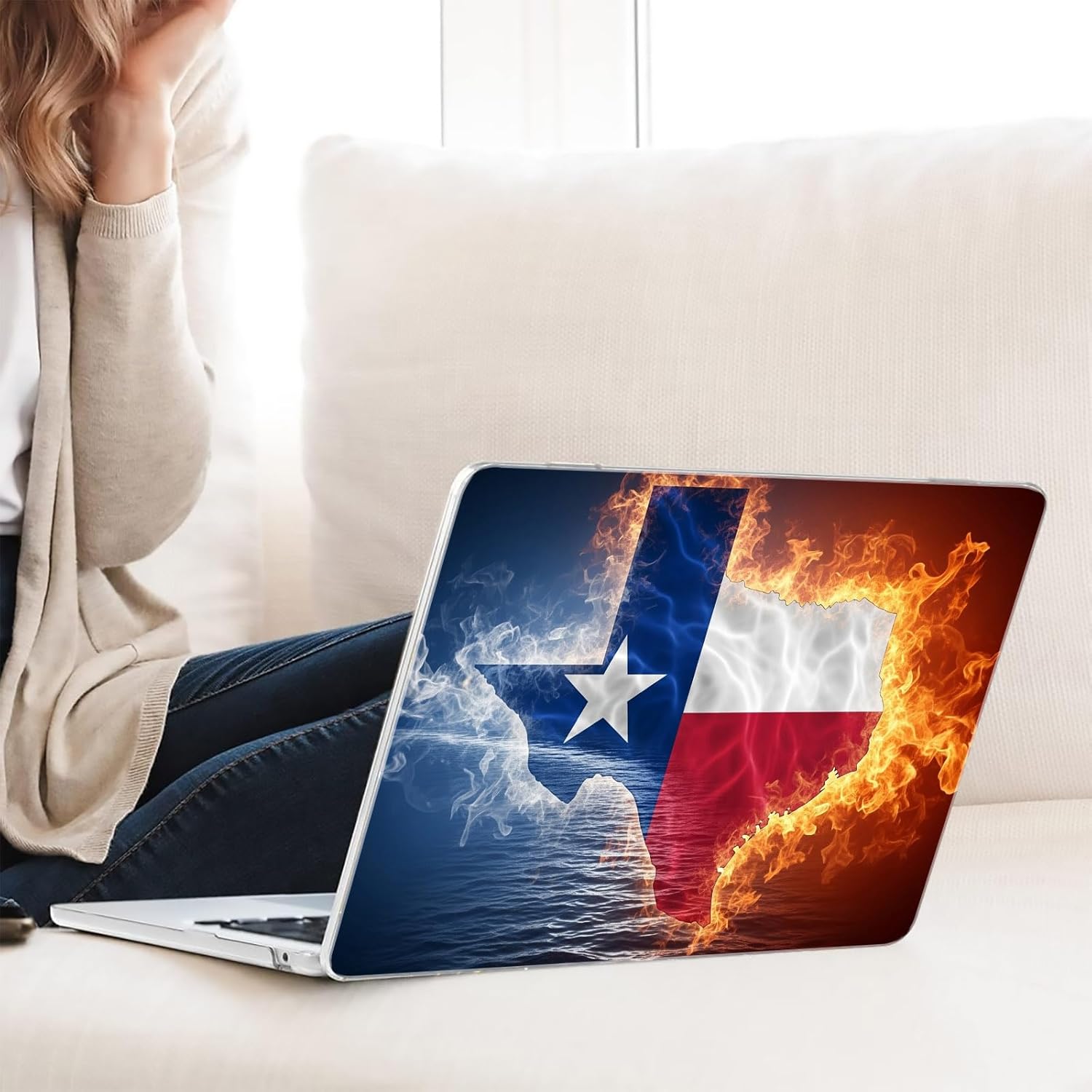Compatible with MacBook Neo 13-inch, Hard Shell Case with Keyboard Cover and Screen Protector (A3404 A18 Pro chip, 2026 Release) - Flag of Texas MC21778