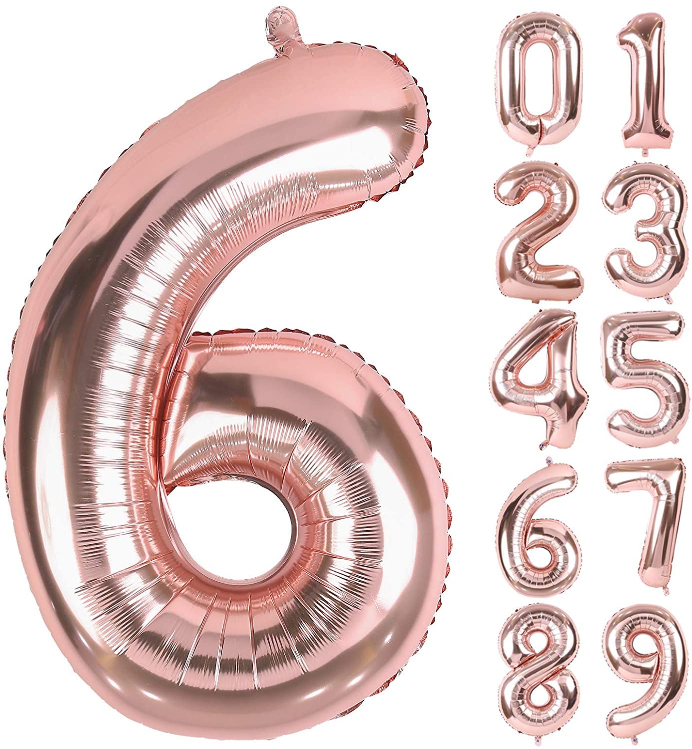 Amazon | 数字 バルーン ピンク 40インチ ライトピンク 数字6 風船