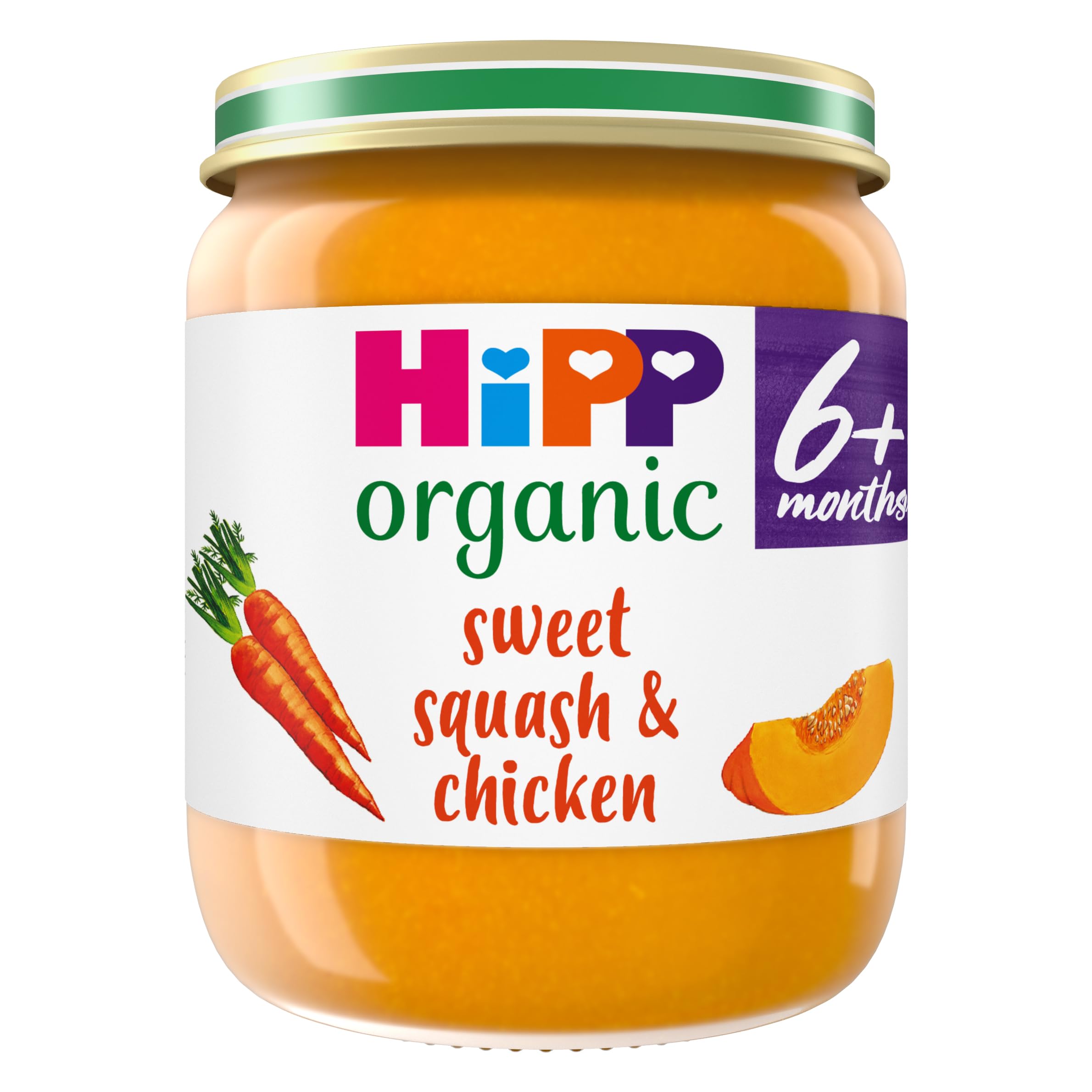 HiPP Organic Sweet Squash & Chicken Baby Food Jar 6+ Months 125g (Pack of 6)
