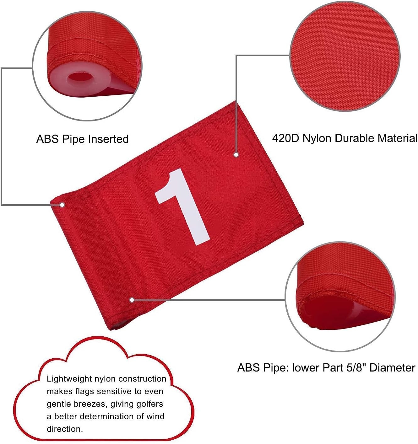 KINGTOP Golf Flagsticks Mini, Putting Green Flag for Yard, All 3 Feet, Golf Pin Flags Hole Cup Set, Fiberglass Portable 2-Section Design, Gifts Idea, 1/2/3/4/5/6-Red-1 Pack : Sports & Outdoors