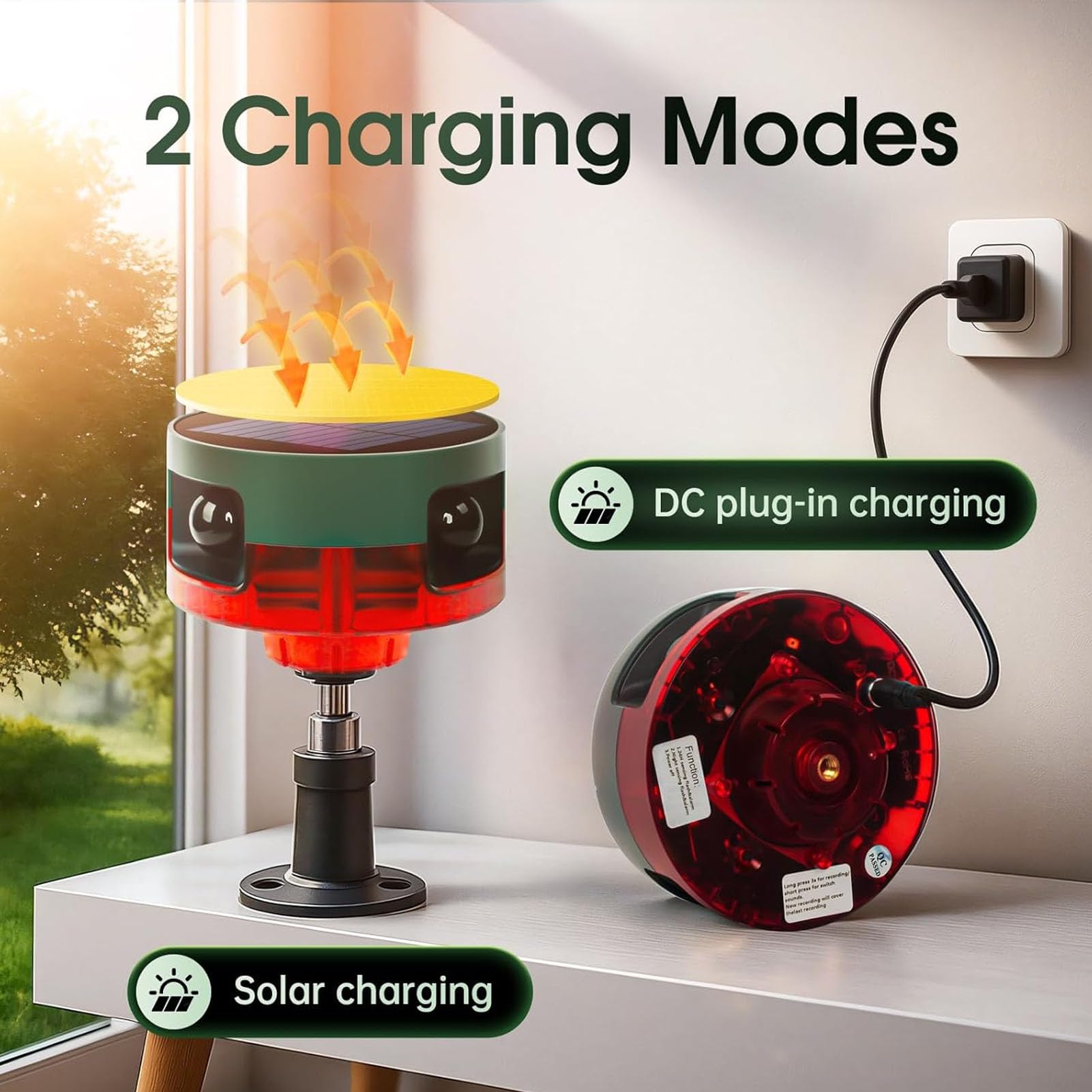 PUSOKEI Alarme de Capteur de Mouvement Solaire D'Extérieur, Générateur de
