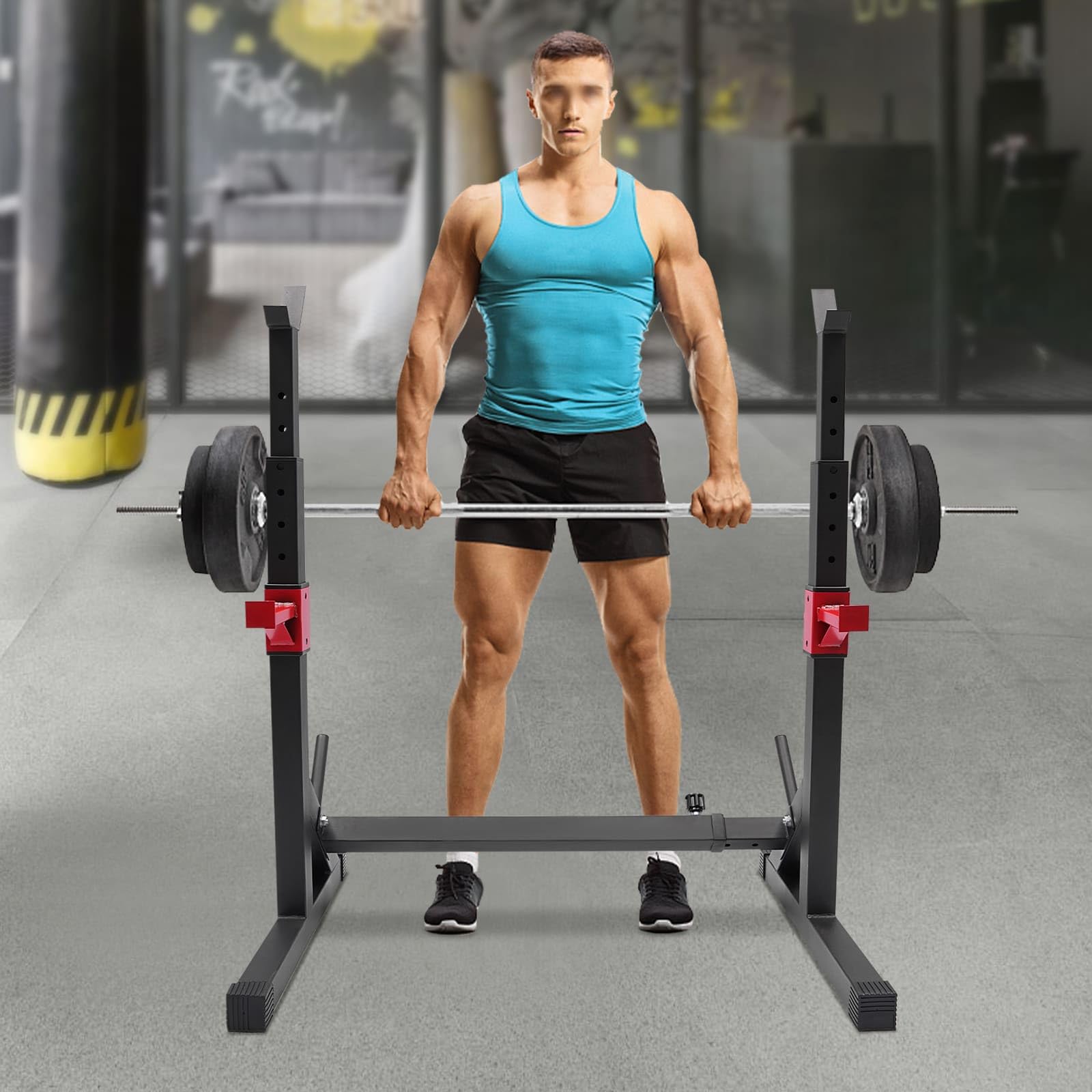 Supporto per manubri regolabile, supporto per sollevamento pesi, capacità massima 250 kg, attrezzatura per il fitness professionale per casa, studio sportivo