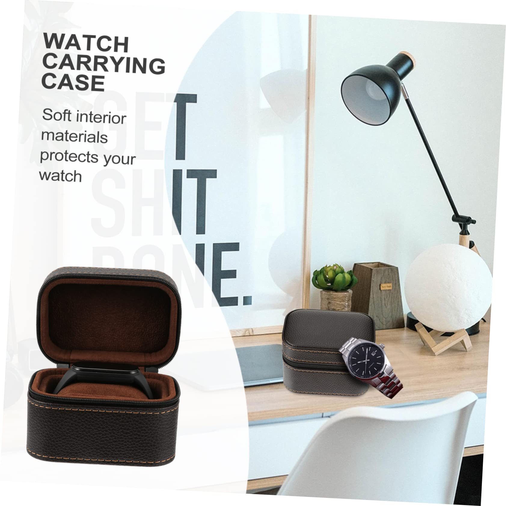 1pezzi Scatola Per Orologio Portatile Cerniera Scatola Porta Orologi in Pelle Organizzatore Per Orologi Da Viaggio Toeletta