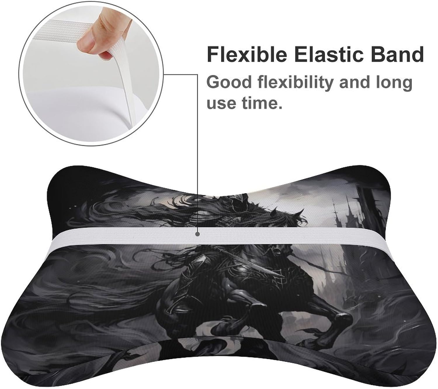 Medieval Knight Crusader Riding Horse 2 Pack Car Neck Pillow Car Headrest Soft Car Pillow for Most Cars