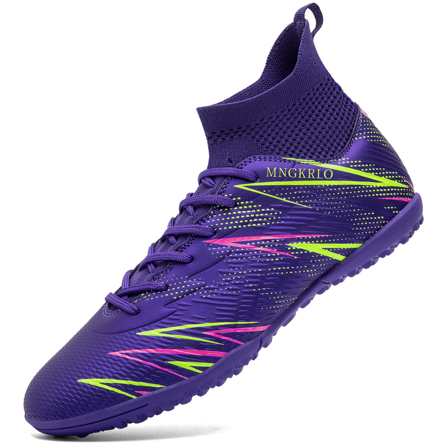 Chaussures de Football Homme Femme Futsal TF Chaussures Turf Antidérapantes Crampons Courts High Top pour Entraînement Adolescents