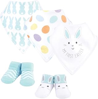 Hudson Baby Unisex Baby Cotton Bib and Sock Set