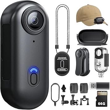 Body Camera 4K, POV Pro 4K,Wearable Camera with 360Rotatable Clip & Magnetic Clip,120 Minutes for Recording,Take for Lecture, Traveling,Pet Walking and Outdoors Activities 4K-P-64G