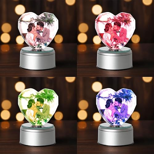 Miniatura 2 de Marco de fotos de cristal 3D personalizado, marco de fotos de cristal con impresión UV personalizado con tu propia foto, regalos personalizados de