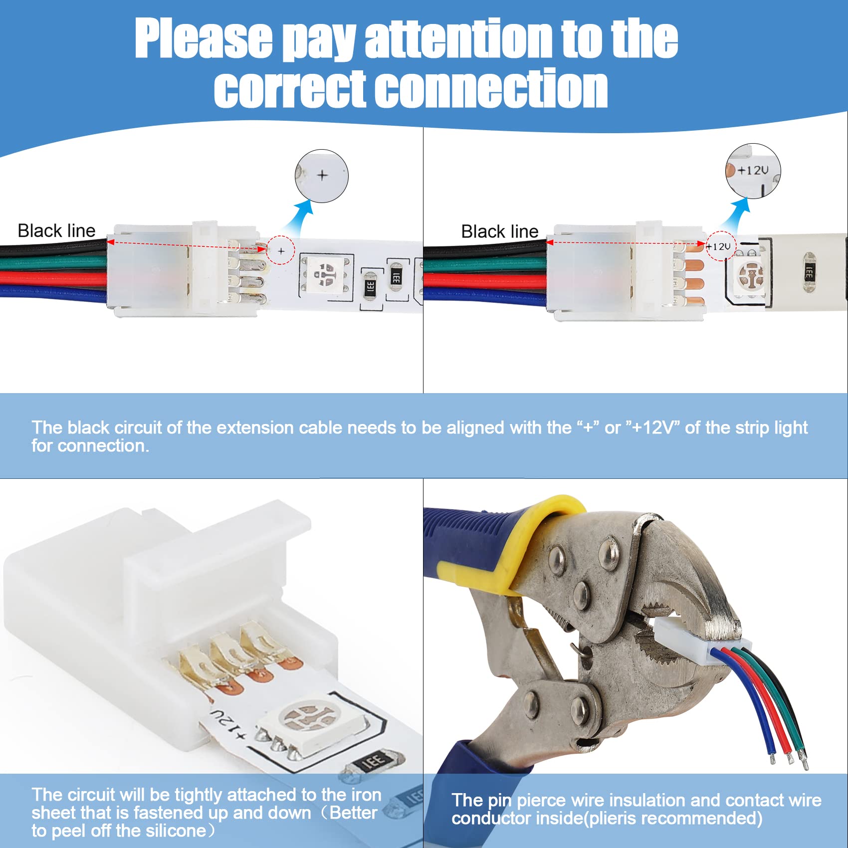 Mintice™ 10 Mètre RGB à 4 Broches Câble D'extension Câble Câble Pour 3528 5050 RGB LED Strip 22AWG