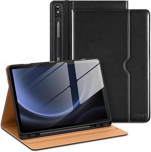 DTTO Funda para Samsung Galaxy Tab S9 FE 5G de 10.9 pulgadasGalaxy Tab S9 de 11 pulgadas lanzada en 2023, funda de cuero de alta calidad con soporte