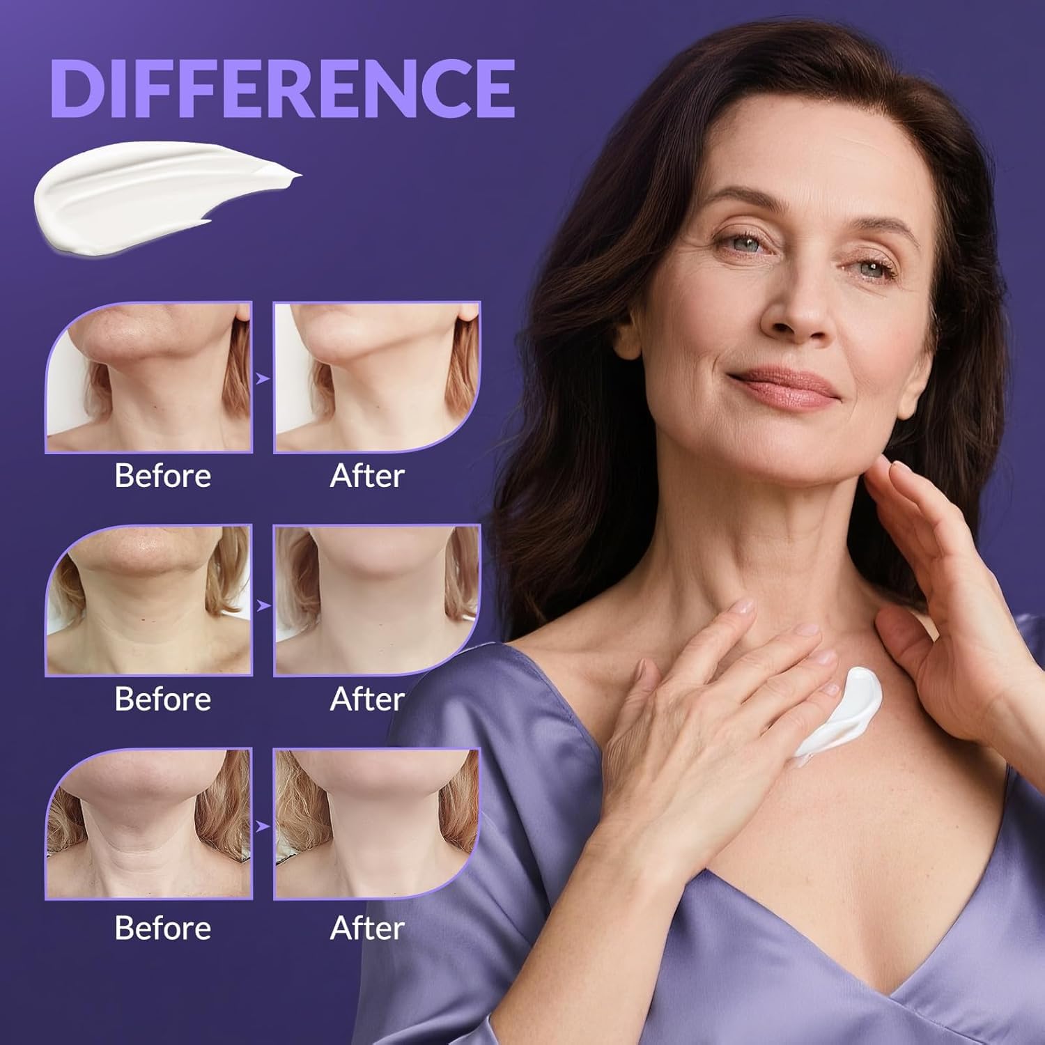 Neck Cream for Tightening and Firming, Fast-Absorbing Anti-Aging Neck & Face Cream with Collagen & Peptides, Visible Results in Days, Daily Moisturizing for Neck, Face & Chest, 1.7 Fl Oz - Image 6