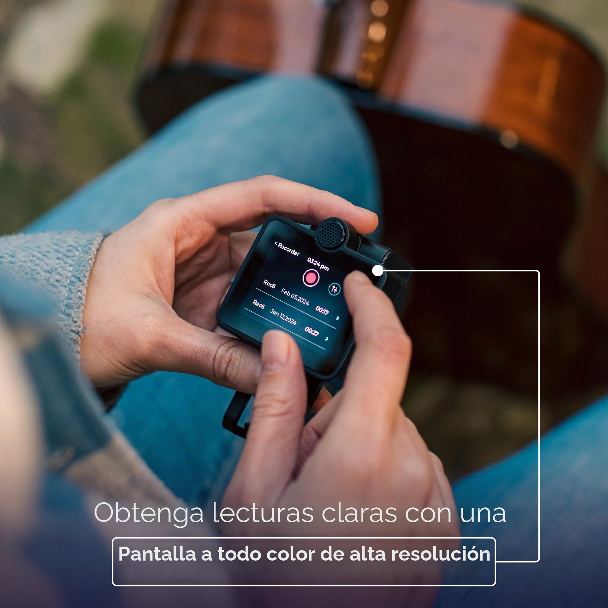 Roadie Coach Multi-Herramienta para Guitarra, Ukelele y Canto | Grabadora Portátil con Micrófonos Duales, Afinador, Controlador MIDI, Retroalimentación AI sobre Rendimiento