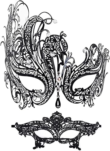 Máscara de mascarada para mujer, estilo veneciano, con diamantes de imitación brillantes, para fiesta, de metal
