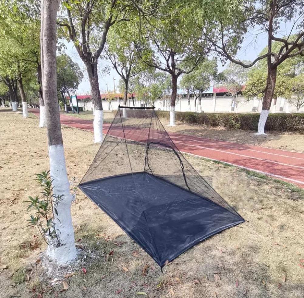 Ulepszona zaszyfrowana siatka na komary, na zewnątrz kemping podróż namiot siatkowa siatka siatkowa, patio trójkątna ochrona przed owadami siatka z zamkiem błyskawicznym