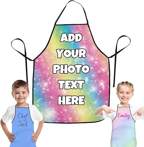 Delantal personalizado para niños y niños pequeños, delantal personalizado para niñas y niños pequeños, para cocinar, hornear, pintar, de 3 a 8 años