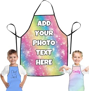 Custom Apron for Kids Child and Toddler, Personalized Kid Apron for Girl Boy Cooking, Baking, Painting, Ages 3-8