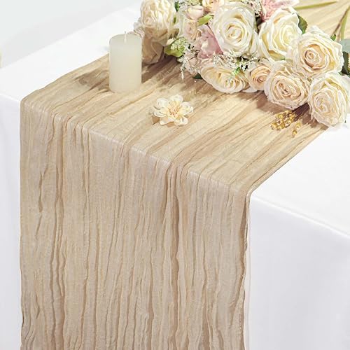 Table Runner Cheesecloth Mothers Day 10FT Boho Rustic Farmhouse Gauze for Spring