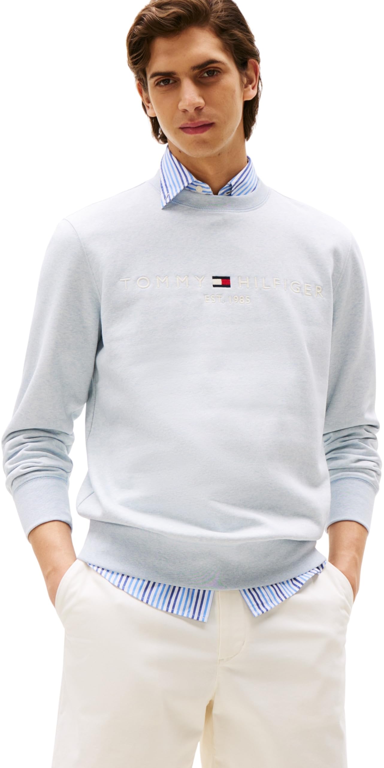 Tommy Hilfiger Herren Sweatshirt Logo Rundhalsausschnitt