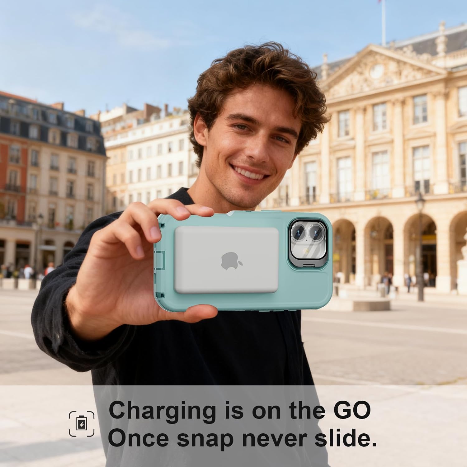 for iPhone 16 Plus Case with Stand & Built-in Camera Cover, MagSafe Compatible, Heavy-Duty Shockproof Protection, Magnetic & Rugged Phone Cover for iPhone 16 Plus 6.7'', Mint - Image 8