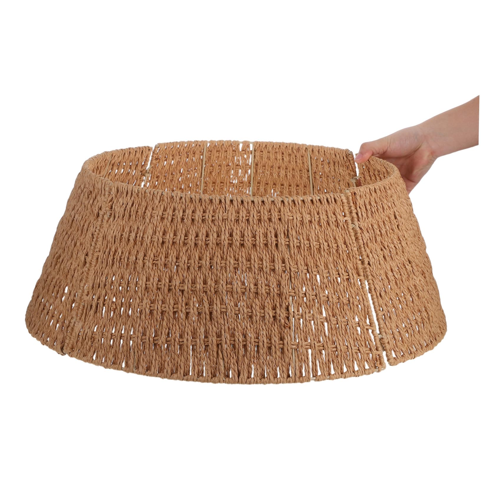 Collar Base Árbol Navidad Desmontable Falda Rústica Cuerda Papel Soporte Cesta para Árbol Artificial Decoración Navideña Farmhouse