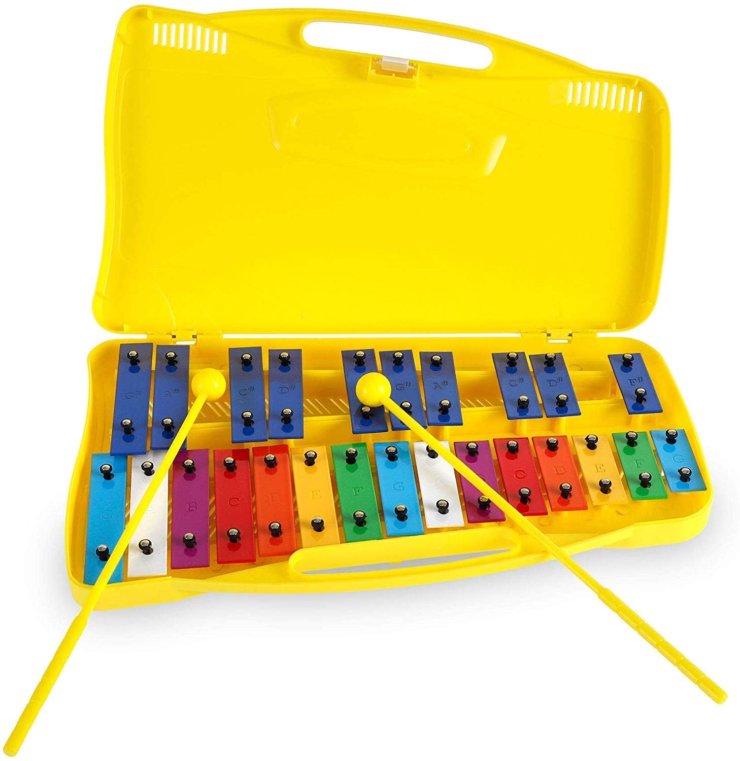 ROCKSTAR - Carrello Xilofono Glockenspiel 25 tasti metallici colori angelo AG-25N3 Glockenspiel Metalofono con astuccio per studenti, strumento musicale, regalo scolastico