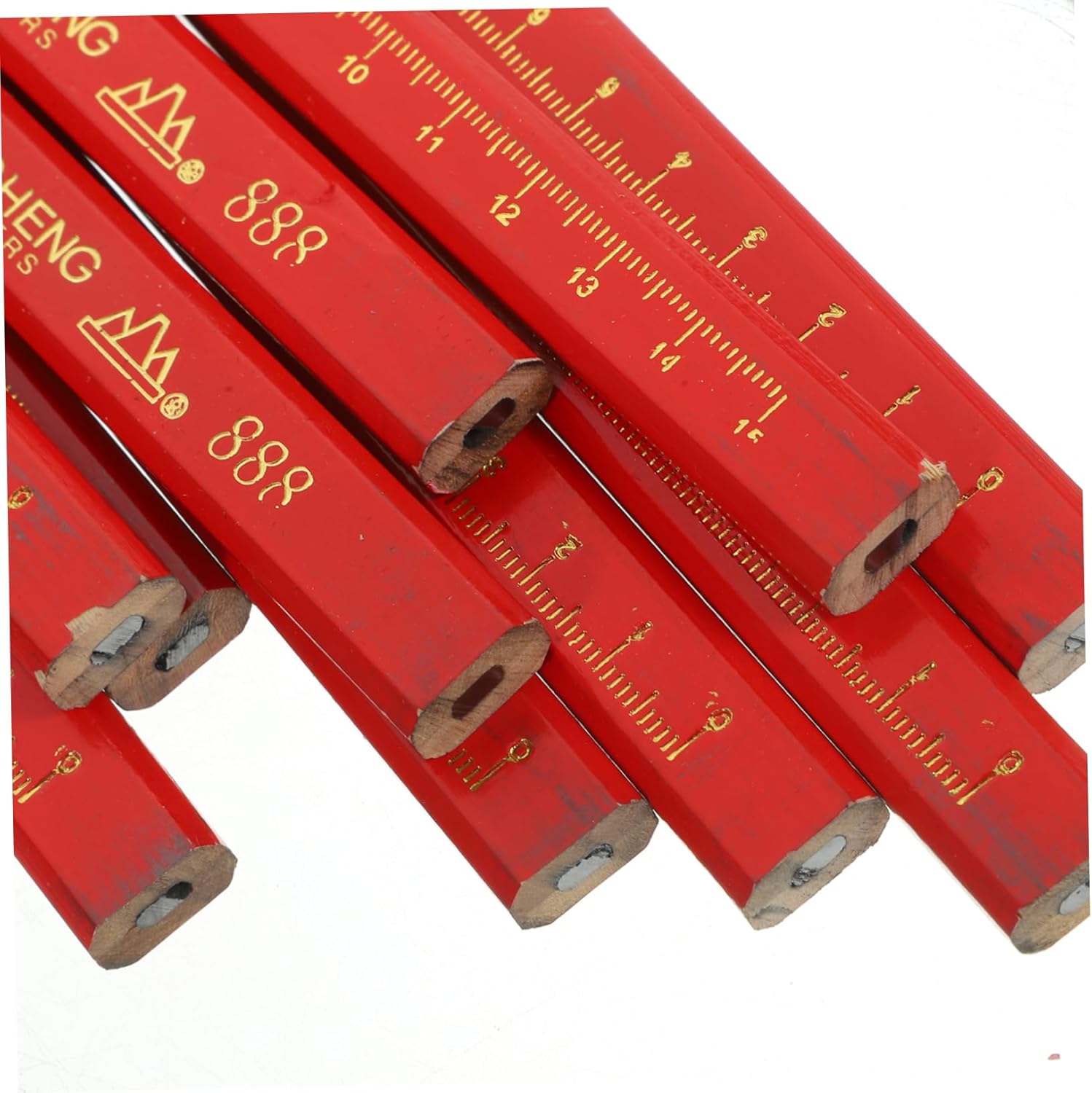 Angoily 50pcs Carpenter Pencil Scale for Construction Heavy Duty Graphite Pencil Lead