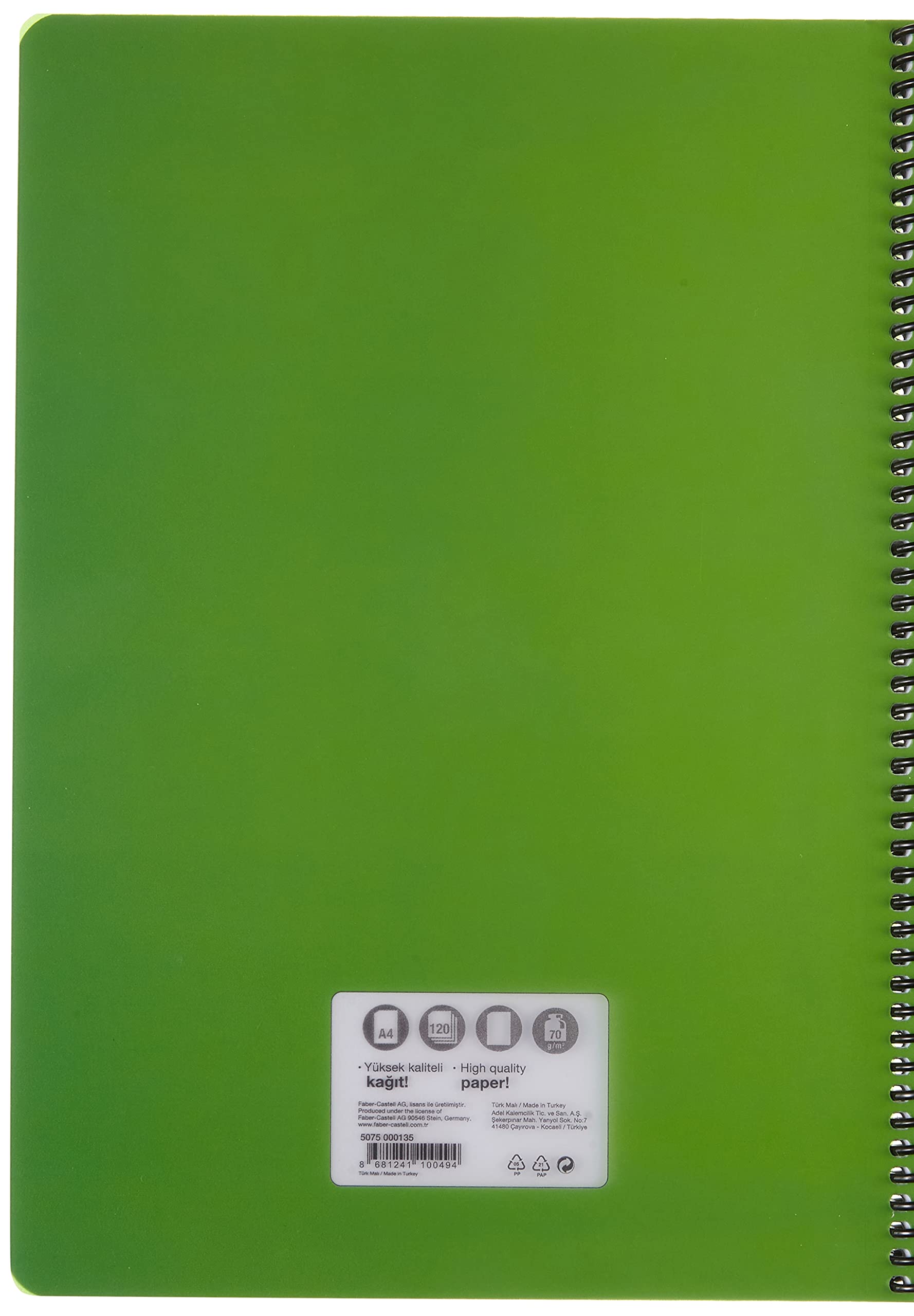 Faber-Castell PP Kapak BiColor Spiralli 120 YP Düz