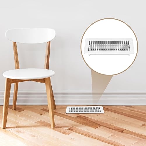 Miniatura 6 de 20 cubiertas de ventilación de piso de 4 x 10 pulgadas, registro de aire de metal resistente con acabado a prueba de óxido para calentador de hogar