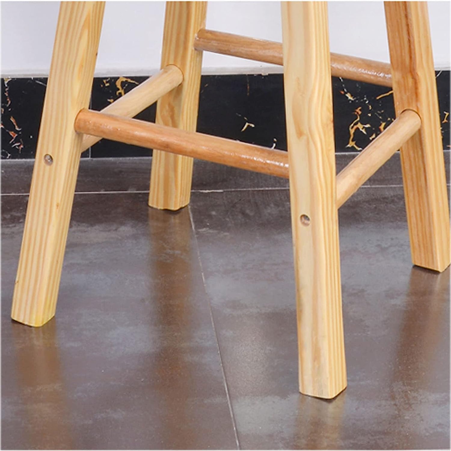GLP Barhocker Samt 2er Set Barstühle Mt Holzben Und Fußstütze (Set, 2