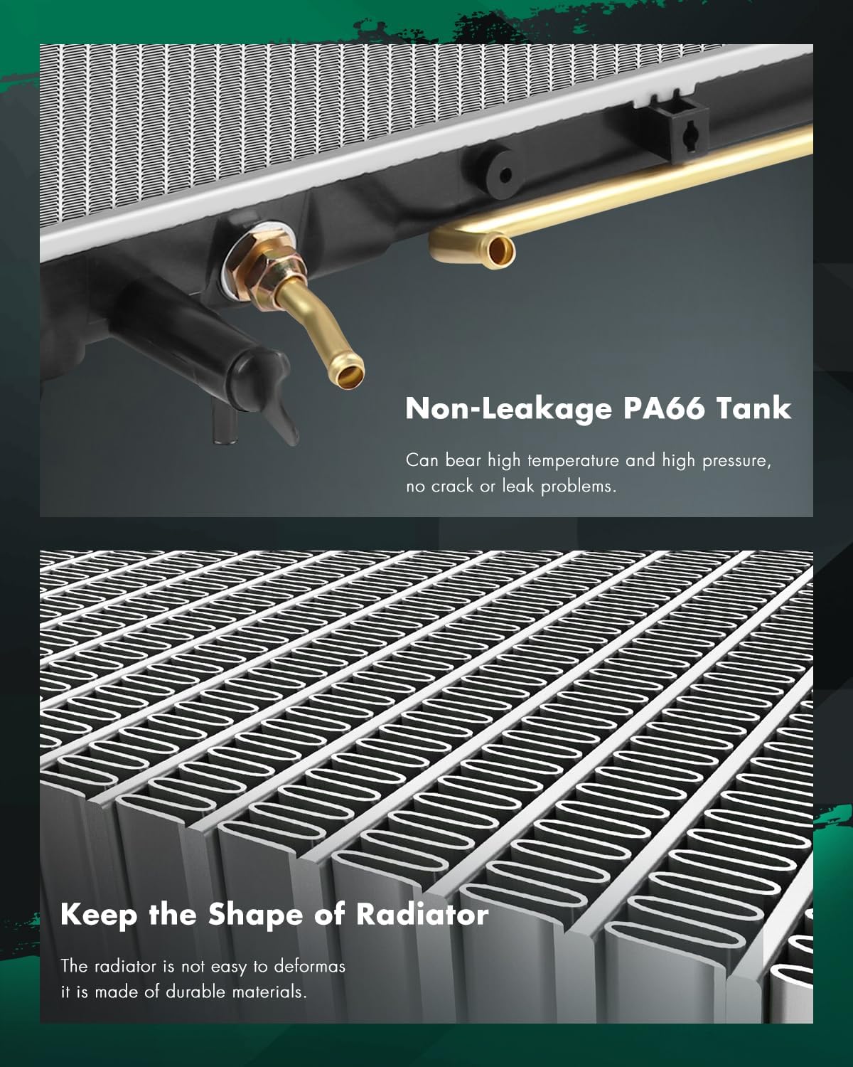 SCITOO Engine Cooling Radiator Assembly Compatible with Toyota RAV4 1996-1997 L4 2.0L Replace# 164007A121, 164007A122