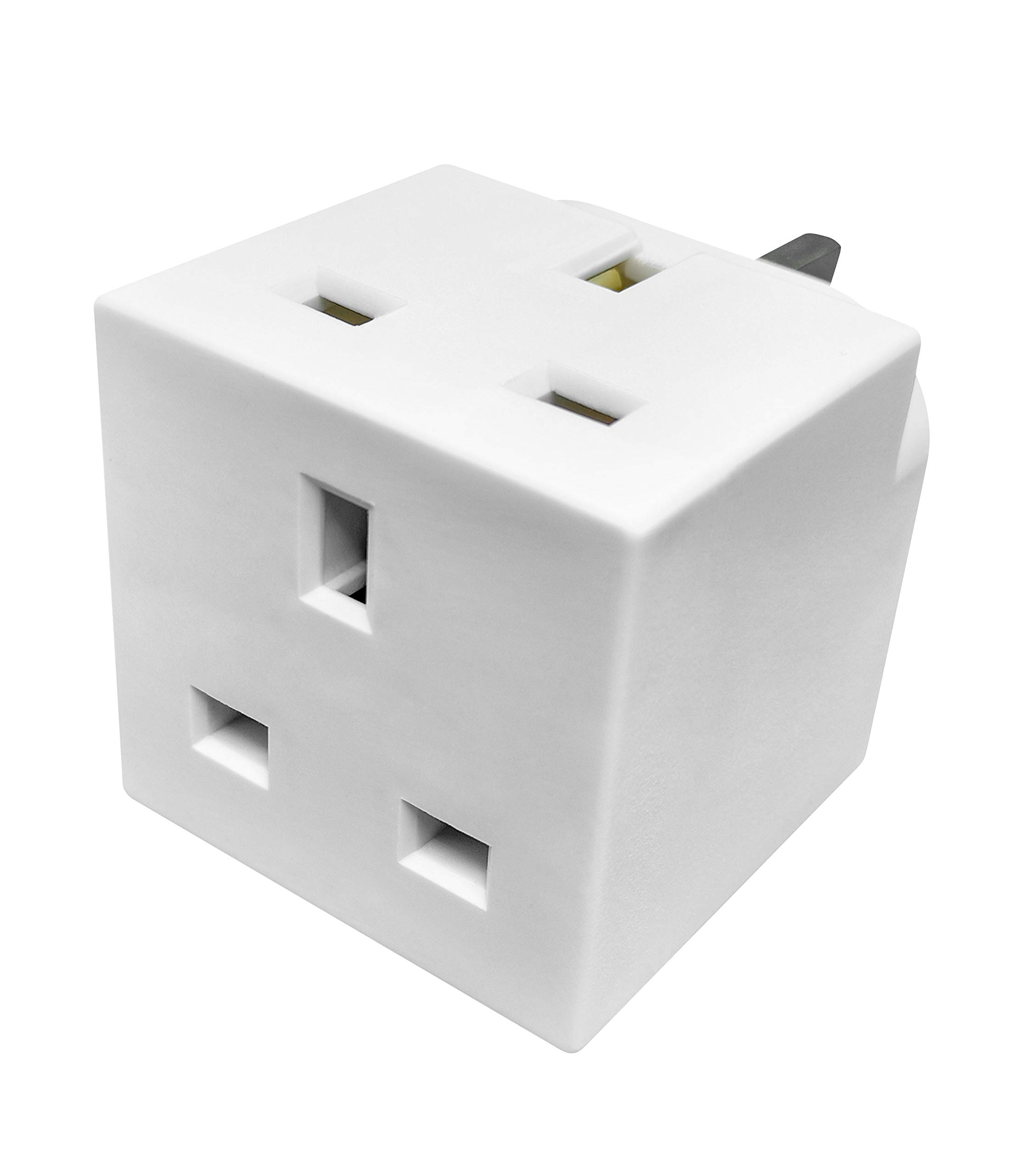 2 Way Multi Plug Adaptor - 3 Pin UK Socket Extender - Power Cube Extension Adapter For Office, TV, Kitchen and Indoor appliances - Double Plug Converter UK - 250V 13 Amp by ServoStars