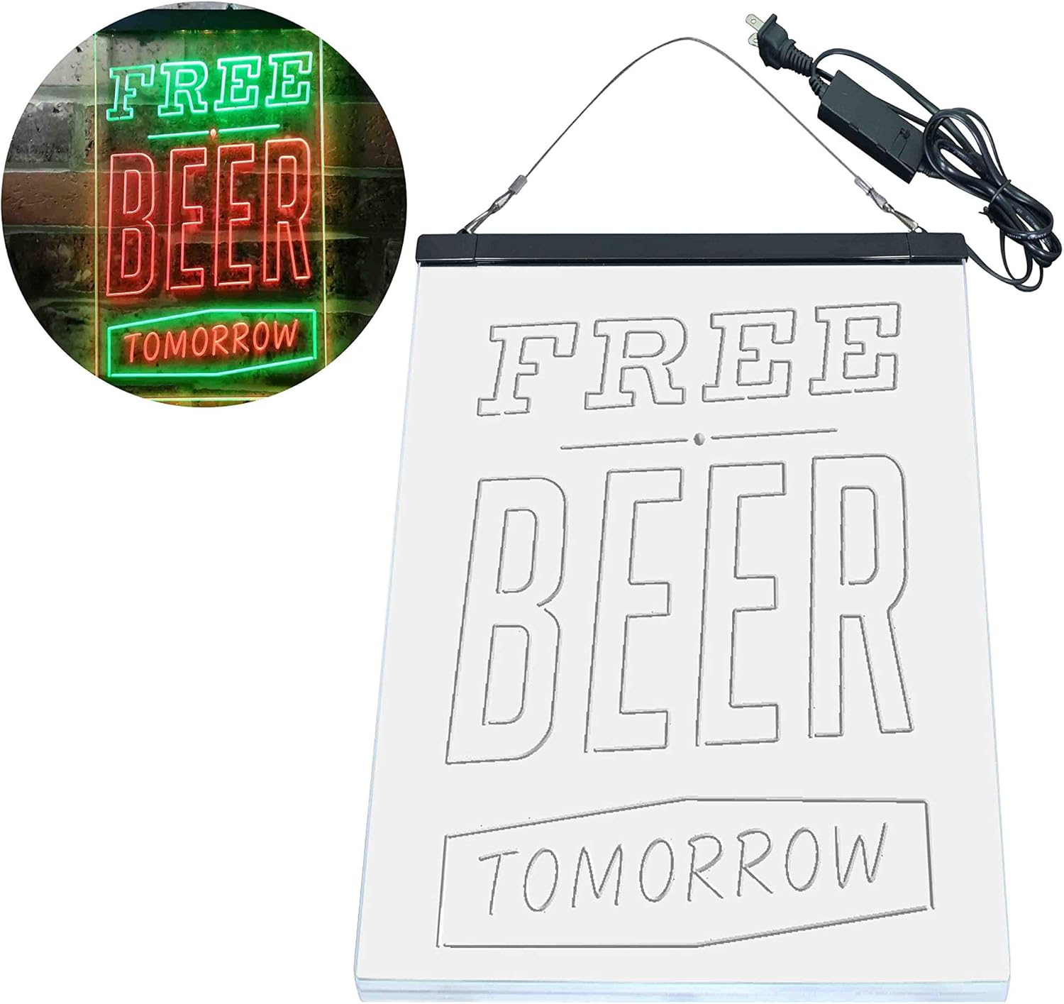ADVPRO Free Beer Tomorrow Dual Color LED Neon Sign Green & Red 8 x 12 Inches st6s23-i3630-gr