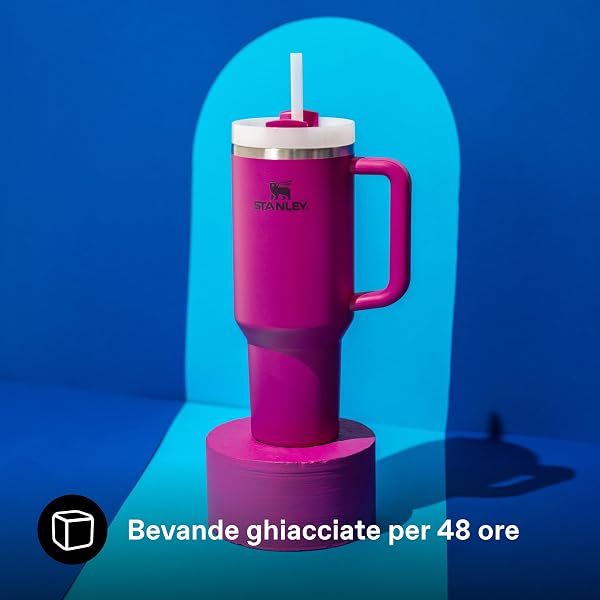 STANLEY 1913 Quencher H2.0 Flowstate Borraccia Con Cannuccia 1.2L - Freddo Per 11 Ore - Con Ghiaccio Per 48 Ore - Senza BPA - Tazza Termica Con Manico - Fuchsia - 4