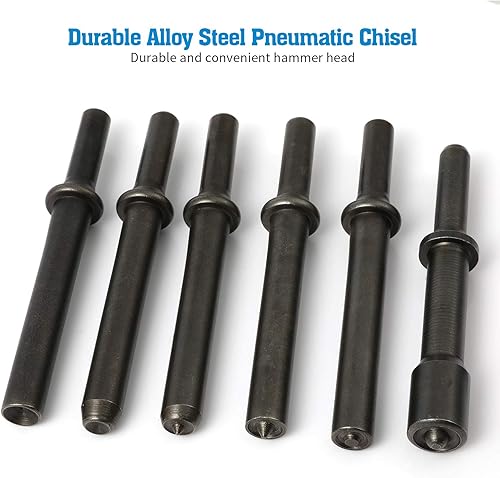 Miniatura 6 de Anndason Kit de herramientas de martillo de remache neumático de alisado de alta resistencia de 7 piezas