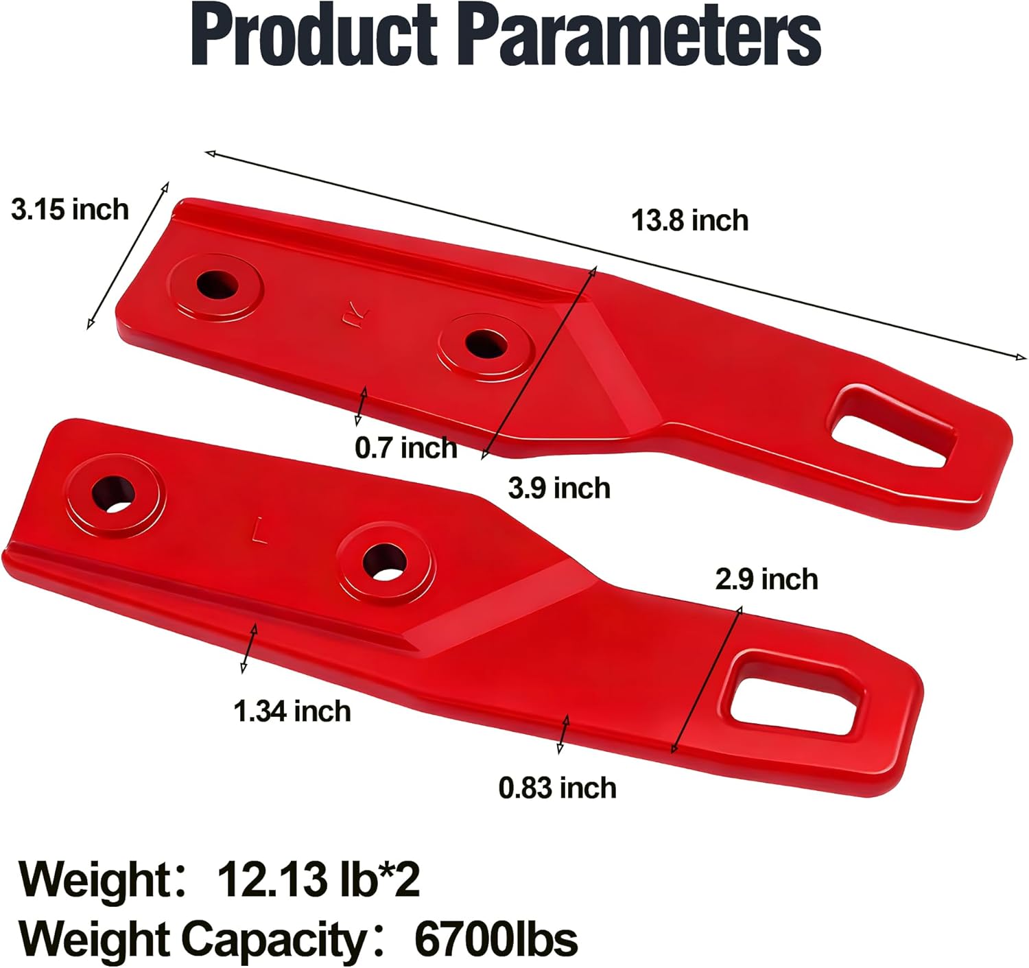 Tow Hooks Compatible with Toyota Tacoma 2024 2025 2026 Accessories Hot-Forged Steel Direct Bolt‑On (Rear Tow Hooks)