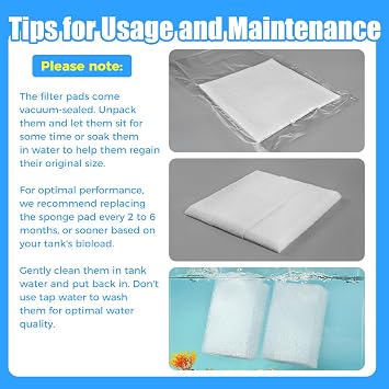 AQUANEAT 6-Pack Replacement Filter Sponge Pads, Aquarium Foam Insert Compatible with AquaClear 50, Fish Tank Filter Media