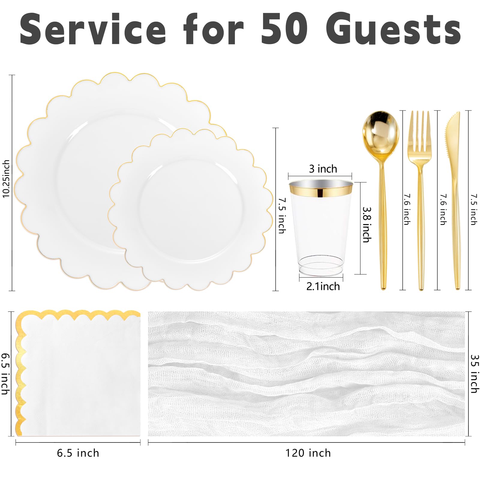 351 Piece Gold Rim Plates - Party Dinnerware Set -9 351 Piece Gold Rim Plates - Party Dinnerware Set -9