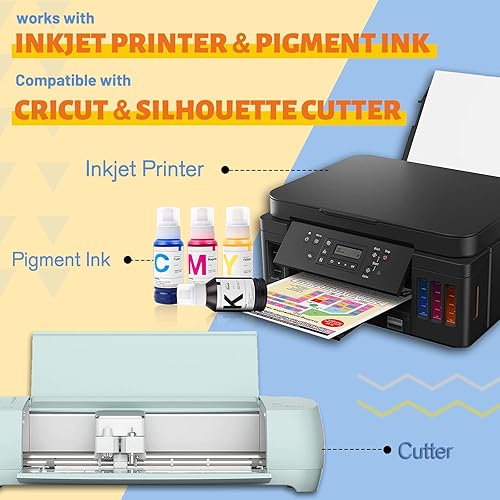 Miniatura 5 de HTVRONT Papel de transferencia de calor para camisetas  Paquete de 20 papeles de transferencia para planchar claro y oscuro, vinilo de transferencia