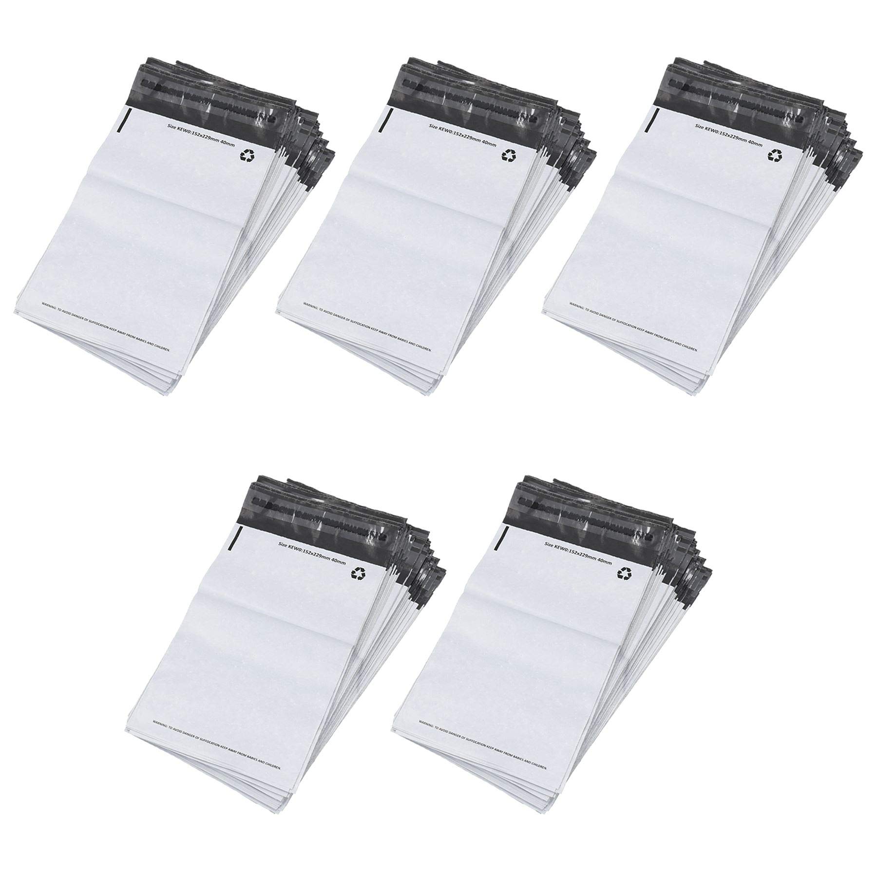 White Polythene Mailing Bag A5 (152mm x 229mm) Waterproof Self Seal (500 Pack)