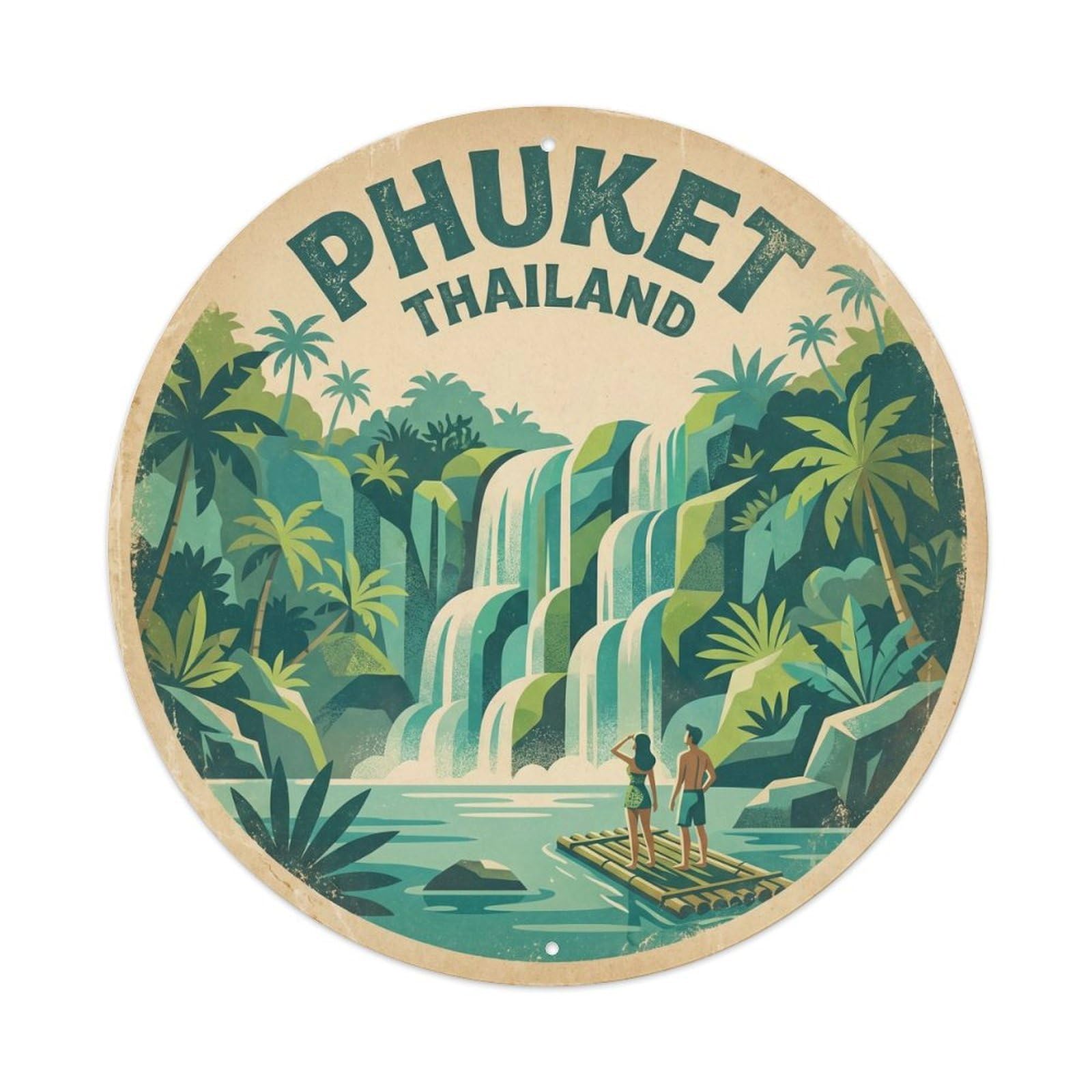 Phuket Waterfall Rice Terrace Island Ecology Metal Tin Sign